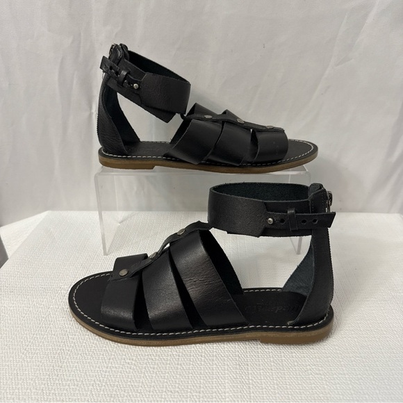 Madewell Rowan Gladiator Sandal Black Leather Women Size 7 - Picture 6 of 8